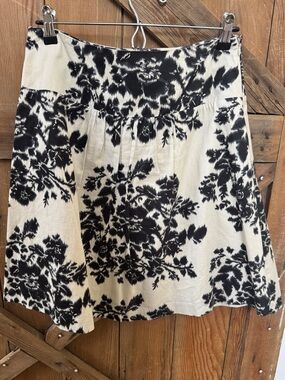 The Limited Black and Cream Floral Skater Skirt